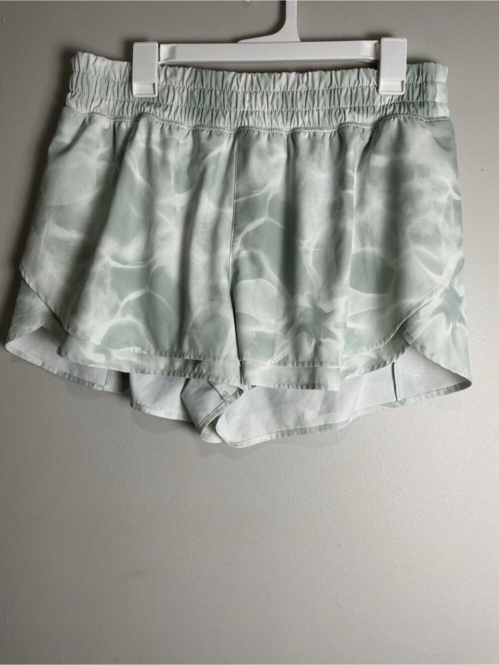 Light Sage Printed Athletic Shorts